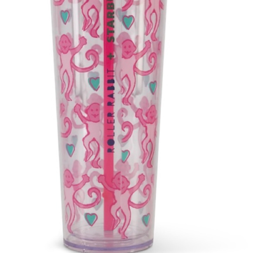 💕4 Roller Rabbit 🐒Pink and Teal Tumbler 🥤